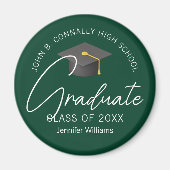 Donkergroen Afstuderen Custom 2025 Afstuderen Magneet (Voorkant)