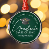 Donkergroen Afstuderen Custom Afstuderen Christmas Metalen Ornament
