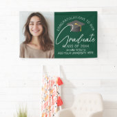 Donkergroen Afstuderen foto 2025 Afstudeerfeest Spandoek (Insitu)