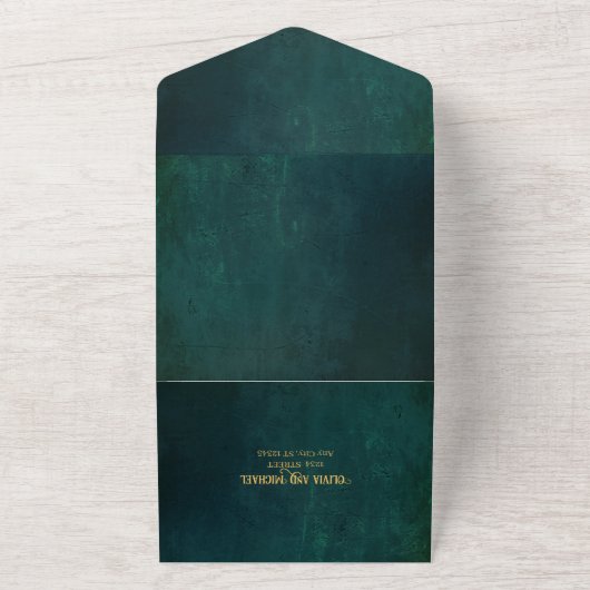  donkergroen all in one uitnodiging (Buitenkant)