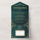  donkergroen all in one uitnodiging (Binnen)