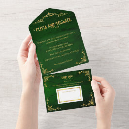  donkergroen all in one uitnodiging