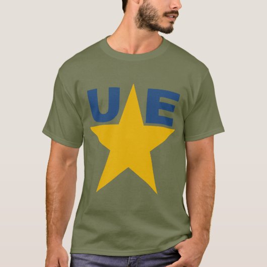 Donkergroen Basisch T-shirt Kaki Design UE (Voorkant)