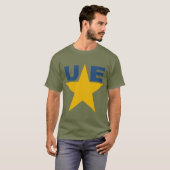 Donkergroen Basisch T-shirt Kaki Design UE (Voorkant volledig)