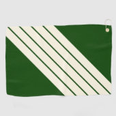 Donkergroen Beige Gestreepte 80s Classic Retro Str Golfhanddoek (Horizontaal)
