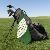 Donkergroen Beige Gestreepte 80s Classic Retro Str Golfhanddoek (Groen)