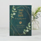  donkergroen bewaar de datum save the date (Staand voorkant)