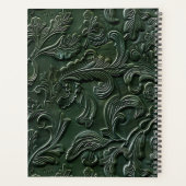 donkergroen bewerkt leer planner (Achterkant)