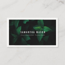 Donkergroen blad achtergrond Visitekaartje