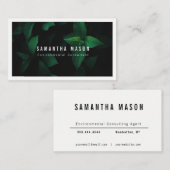 Donkergroen blad achtergrond Visitekaartje (Voorkant / Achterkant)