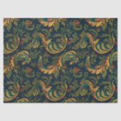 Donkergroen blad Chinoiserie Decoupage Tissuepapier (Voorkant)