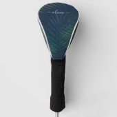 Donkergroen bladpatroon golfheadcover (Voorkant)