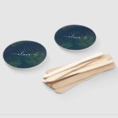 Donkergroen bladpatroon handwaaier (Niet-gemonteerd)