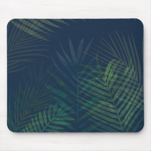 Donkergroen bladpatroon muismat (Voorkant)