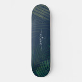 Donkergroen bladpatroon persoonlijk skateboard (Voorkant)