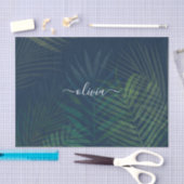 Donkergroen bladpatroon tissuepapier (Craft)