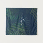 Donkergroen bladpatroon wandkleed (Voorkant (horizontaal))