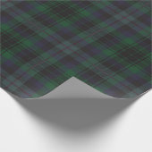 Donkergroen Blauw Tartan Plaid Cadeaupapier (Hoek)