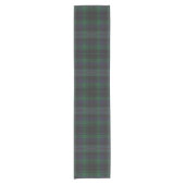 Donkergroen Blauw Tartan Plaid Korte Tafelloper (Voorkant)