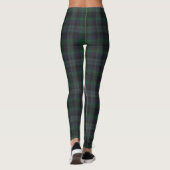 Donkergroen Blauw Tartan Plaid Leggings (Achterkant)
