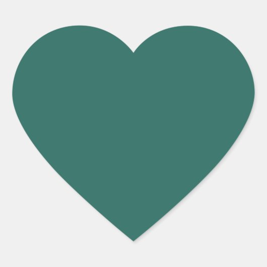 Donkergroen blauw (vaste kleur) hart sticker (Voorkant)