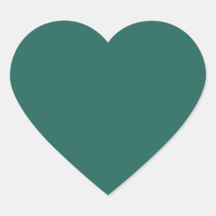  Donkergroen blauw (vaste kleur)  Hart Sticker