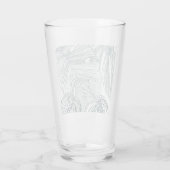 Donkergroen & blauwgroen Monstera Bladeren & Lelie Glas (Achterkant)