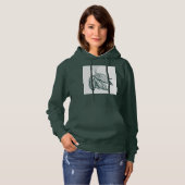Donkergroen & blauwgroen Monstera Bladeren & Lelie Hoodie (Voorkant volledig)