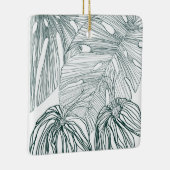 Donkergroen & blauwgroen Monstera Bladeren & Lelie Keramisch Ornament (Rechts)