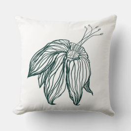 Donkergroen & blauwgroen Monstera Bladeren & Lelie Kussen