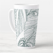 Donkergroen & blauwgroen Monstera Bladeren & Lelie Latte Mok (Linkerhoek)