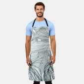 Donkergroen & blauwgroen Monstera Bladeren & Lelie Schort (Gedragen)