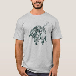Donkergroen & blauwgroen Monstera Bladeren & Lelie T-shirt