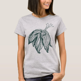 Donkergroen & blauwgroen Monstera Bladeren & Lelie T-shirt