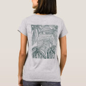 Donkergroen & blauwgroen Monstera Bladeren & Lelie T-shirt (Achterkant)