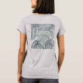 Donkergroen & blauwgroen Monstera Bladeren & Lelie T-shirt (Achterkant)