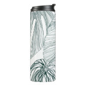 Donkergroen & blauwgroen Monstera Bladeren & Lelie Thermosbeker (Gedraaid links)