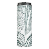 Donkergroen & blauwgroen Monstera Bladeren & Lelie Thermosbeker (Achterkant)