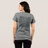 Donkergroen & blauwgroen Monstera Bladeren & Lelie Tri-Blend Shirt (Achterkant volledig)