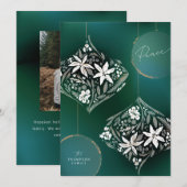 Donkergroen Bloemen Ornament Non-foto Feestdagenkaart (Voorkant / Achterkant)