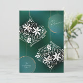 Donkergroen Bloemen Ornament Non-foto Feestdagenkaart (Staand voorkant)