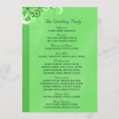 Donkergroen Bloemen Vlak Huwelijksprogramma Sjablo Programmakaart (Achterkant)