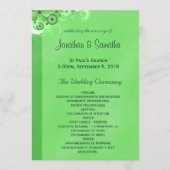 Donkergroen Bloemen Vlak Huwelijksprogramma Sjablo Programmakaart (Voorkant)