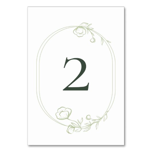  donkergroen bloemenbruiloft tafelnummer (Achterkant)