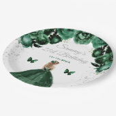 Donkergroen Blond Haar Prinses Verjaardagsfeest Papieren Bordje (Gekanteld)