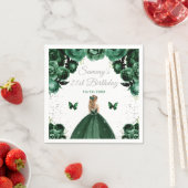 Donkergroen Blond Haar Prinses Verjaardagsfeest Servet (Insitu)