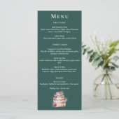 Donkergroen, Bourgondië & Blush Boho Menu (Staand voorkant)
