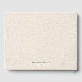 Donkergroen Bruiloft Monogram Beige Linnen Gastenboek (Achterkant)