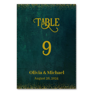  donkergroen bruiloft tafel nummers kaart
