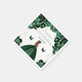 Donkergroen bruin haar Prinses verjaardagsfeestje Servet (Hoek)